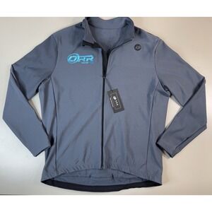 ORR Womens Cycling Thermal Jersey 3XL Gray Embroidered Full Zip Factory Team Kit